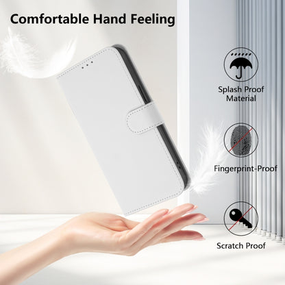 For Ulefone Note 18 Ultra Skin Feel Solid Color Leather Phone Case with Lanyard(White) by buy2fix
