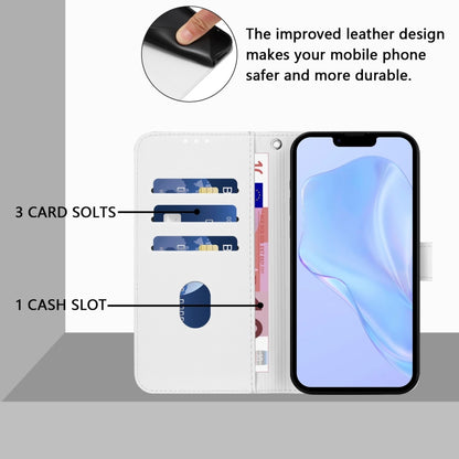 For iPhone 16 Pro Skin Feel Solid Color Leather Phone Case with Lanyard(White) by buy2fix