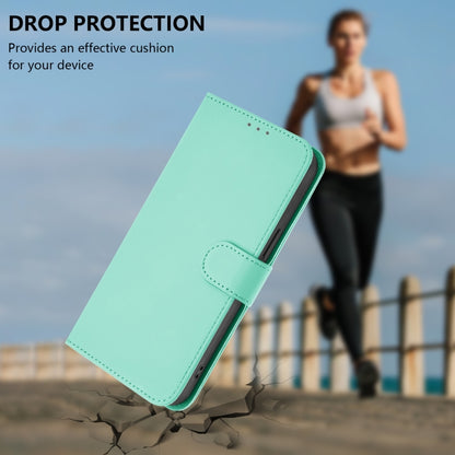 For iPhone 16e Skin Feel Solid Color Leather Phone Case with Lanyard(Mint Green) - iPhone 16e Cases by buy2fix | Online Shopping UK | buy2fix