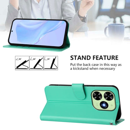 For Tecno Spark Go 2024 4G Skin Feel Solid Color Leather Phone Case with Lanyard(Green) by buy2fix