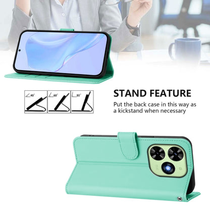 For Tecno Spark Go 2024 4G Skin Feel Solid Color Leather Phone Case with Lanyard(Mint Green) by buy2fix