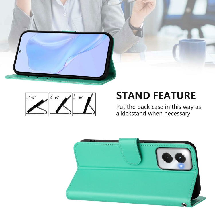 For Motorola Moto G Power 5G 2024 Skin Feel Solid Color Leather Phone Case with Lanyard(Green) by buy2fix