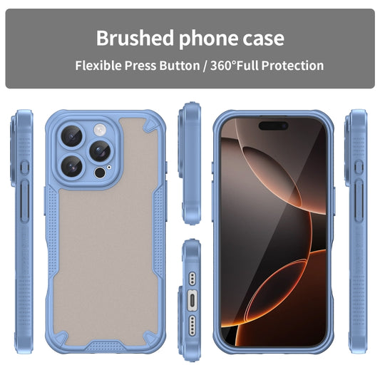 For iPhone 16 Pro Armor Glaze PC Hybrid TPU Phone Case(Blue) by buy2fix