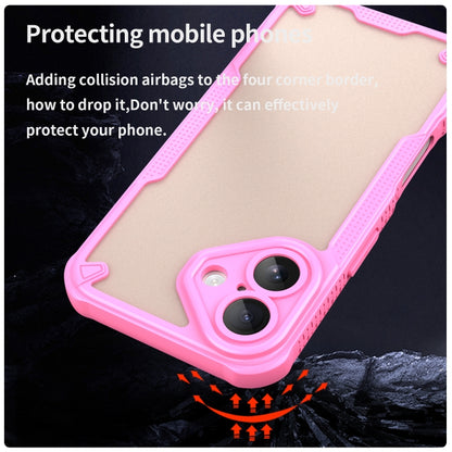 For iPhone 16 Armor Glaze PC Hybrid TPU Phone Case(Pink) by buy2fix