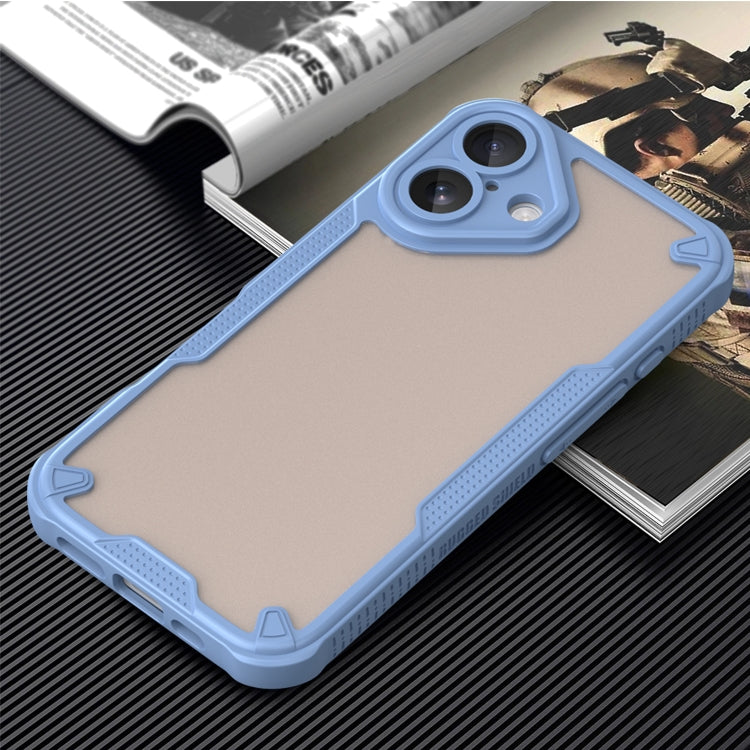 For iPhone 16 Armor Glaze PC Hybrid TPU Phone Case(Blue) by buy2fix