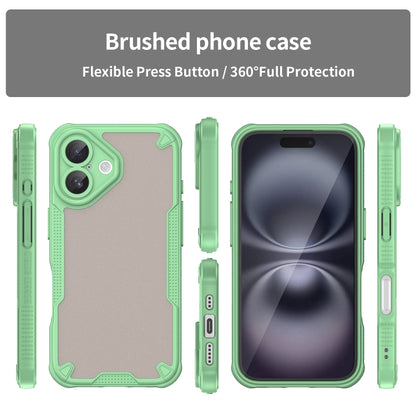 For iPhone 16 Armor Glaze PC Hybrid TPU Phone Case(Green) by buy2fix