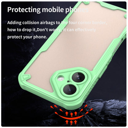 For iPhone 16 Armor Glaze PC Hybrid TPU Phone Case(Green) by buy2fix