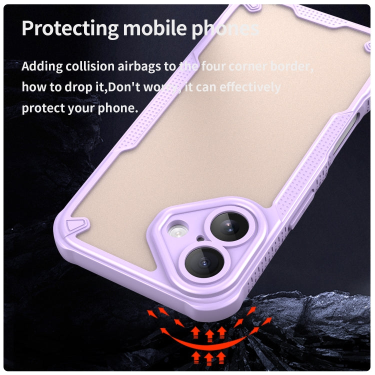 For iPhone 16 Armor Glaze PC Hybrid TPU Phone Case(Purple) by buy2fix