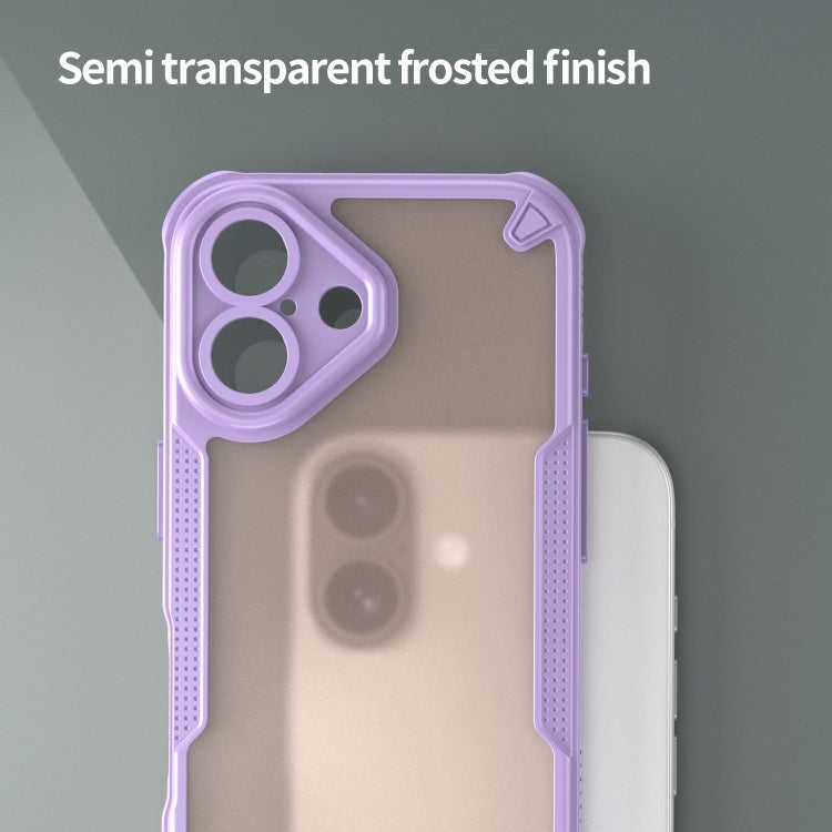 For iPhone 16 Armor Glaze PC Hybrid TPU Phone Case(Purple) by buy2fix