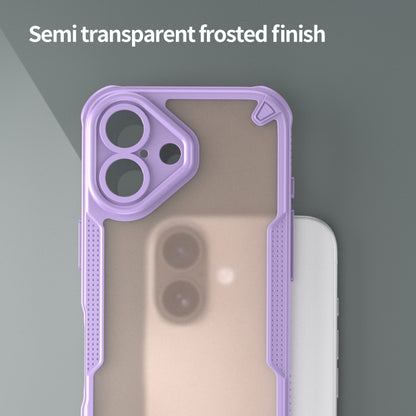 For iPhone 16 Armor Glaze PC Hybrid TPU Phone Case(Purple) by buy2fix