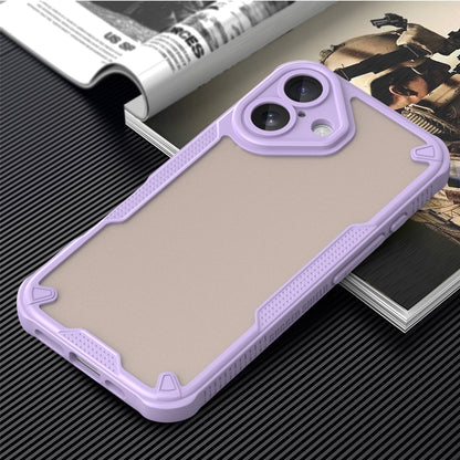 For iPhone 16 Armor Glaze PC Hybrid TPU Phone Case(Purple) by buy2fix