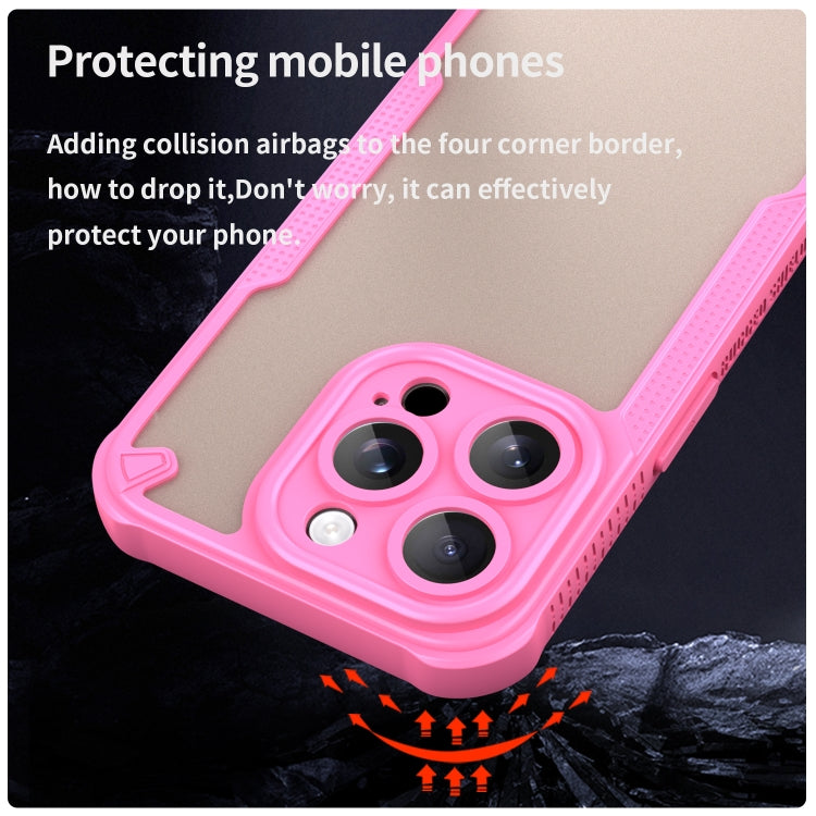 For iPhone 15 Pro Max Armor Glaze PC Hybrid TPU Phone Case(Pink) by buy2fix