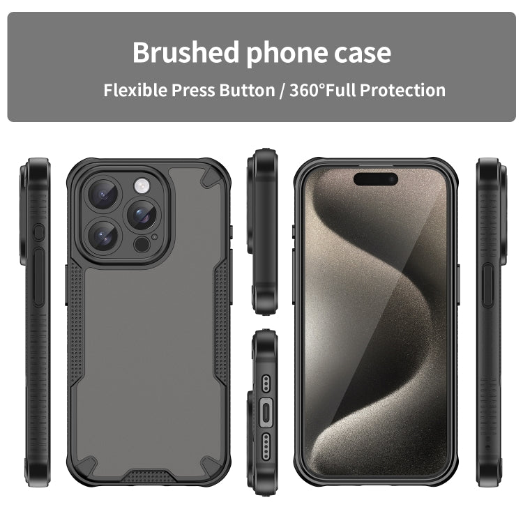 For iPhone 15 Pro Max Armor Glaze PC Hybrid TPU Phone Case(Black) by buy2fix