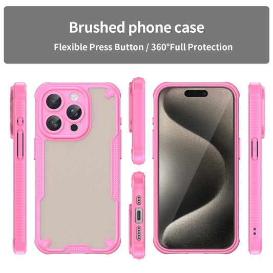 For iPhone 15 Pro Armor Glaze PC Hybrid TPU Phone Case(Pink) - iPhone 15 Pro Cases by buy2fix | Online Shopping UK | buy2fix