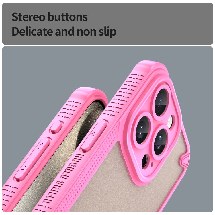 For iPhone 15 Pro Armor Glaze PC Hybrid TPU Phone Case(Pink) - iPhone 15 Pro Cases by buy2fix | Online Shopping UK | buy2fix
