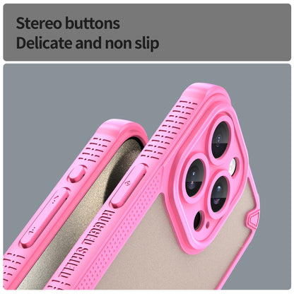 For iPhone 15 Pro Armor Glaze PC Hybrid TPU Phone Case(Pink) - iPhone 15 Pro Cases by buy2fix | Online Shopping UK | buy2fix