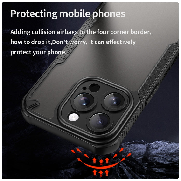 For iPhone 15 Pro Armor Glaze PC Hybrid TPU Phone Case(Black) - iPhone 15 Pro Cases by buy2fix | Online Shopping UK | buy2fix