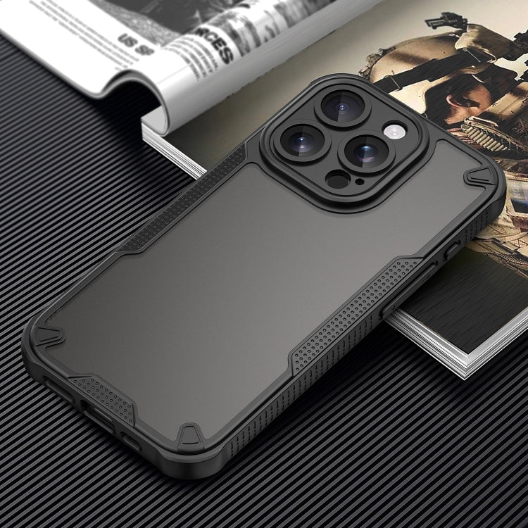 For iPhone 15 Pro Armor Glaze PC Hybrid TPU Phone Case(Black) - iPhone 15 Pro Cases by buy2fix | Online Shopping UK | buy2fix