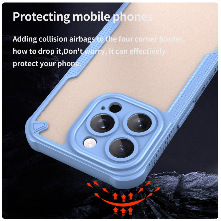 For iPhone 15 Pro Armor Glaze PC Hybrid TPU Phone Case(Blue) - iPhone 15 Pro Cases by buy2fix | Online Shopping UK | buy2fix