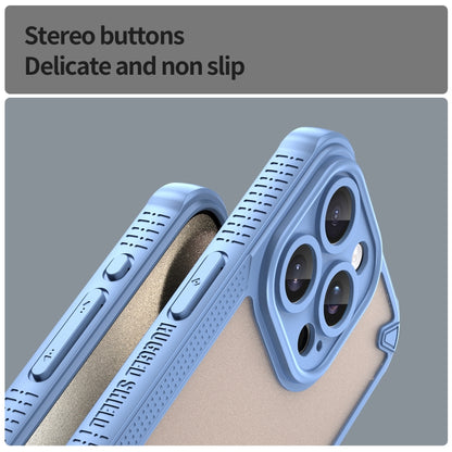 For iPhone 15 Pro Armor Glaze PC Hybrid TPU Phone Case(Blue) - iPhone 15 Pro Cases by buy2fix | Online Shopping UK | buy2fix