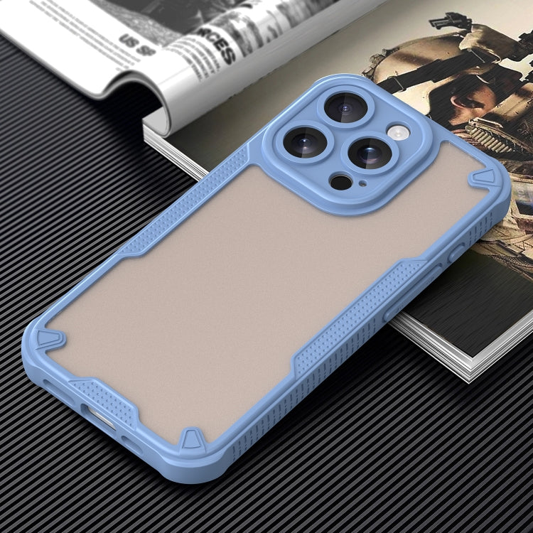 For iPhone 15 Pro Armor Glaze PC Hybrid TPU Phone Case(Blue) - iPhone 15 Pro Cases by buy2fix | Online Shopping UK | buy2fix