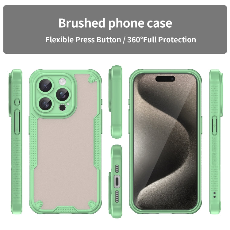For iPhone 15 Pro Armor Glaze PC Hybrid TPU Phone Case(Green) - iPhone 15 Pro Cases by buy2fix | Online Shopping UK | buy2fix