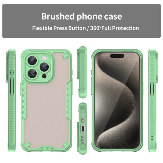 For iPhone 15 Pro Armor Glaze PC Hybrid TPU Phone Case(Green) - iPhone 15 Pro Cases by buy2fix | Online Shopping UK | buy2fix