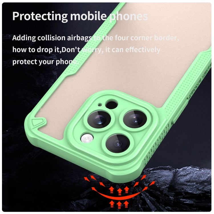 For iPhone 15 Pro Armor Glaze PC Hybrid TPU Phone Case(Green) - iPhone 15 Pro Cases by buy2fix | Online Shopping UK | buy2fix