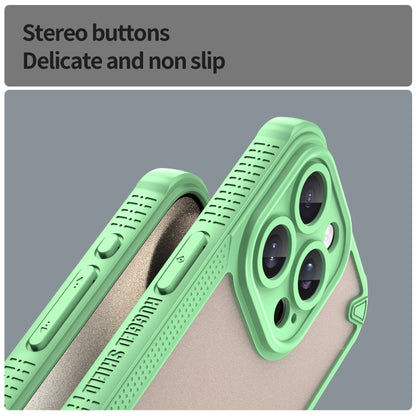 For iPhone 15 Pro Armor Glaze PC Hybrid TPU Phone Case(Green) - iPhone 15 Pro Cases by buy2fix | Online Shopping UK | buy2fix