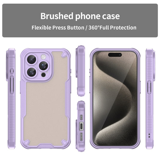 For iPhone 15 Pro Armor Glaze PC Hybrid TPU Phone Case(Purple) - iPhone 15 Pro Cases by buy2fix | Online Shopping UK | buy2fix