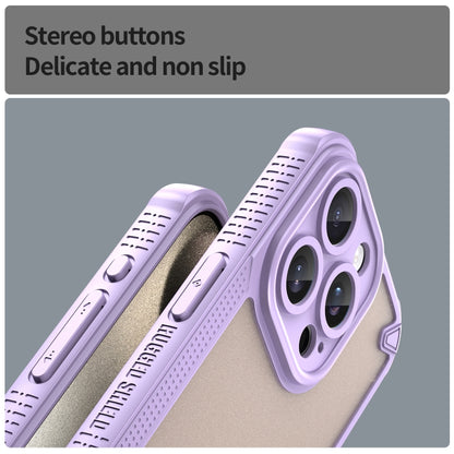 For iPhone 15 Pro Armor Glaze PC Hybrid TPU Phone Case(Purple) - iPhone 15 Pro Cases by buy2fix | Online Shopping UK | buy2fix