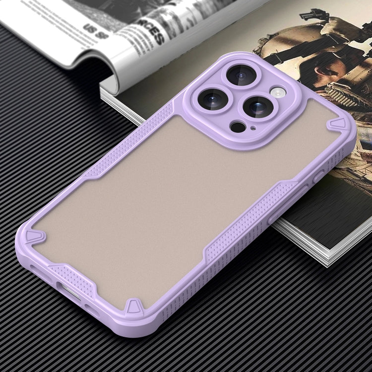 For iPhone 15 Pro Armor Glaze PC Hybrid TPU Phone Case(Purple) - iPhone 15 Pro Cases by buy2fix | Online Shopping UK | buy2fix