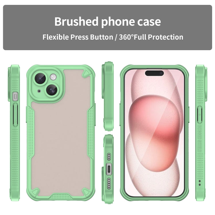 For iPhone 15 Armor Glaze PC Hybrid TPU Phone Case(Green) - iPhone 15 Cases by buy2fix | Online Shopping UK | buy2fix