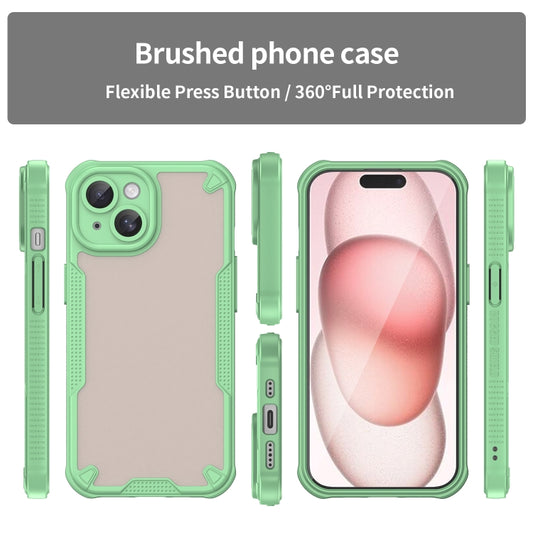 For iPhone 15 Armor Glaze PC Hybrid TPU Phone Case(Green) - iPhone 15 Cases by buy2fix | Online Shopping UK | buy2fix