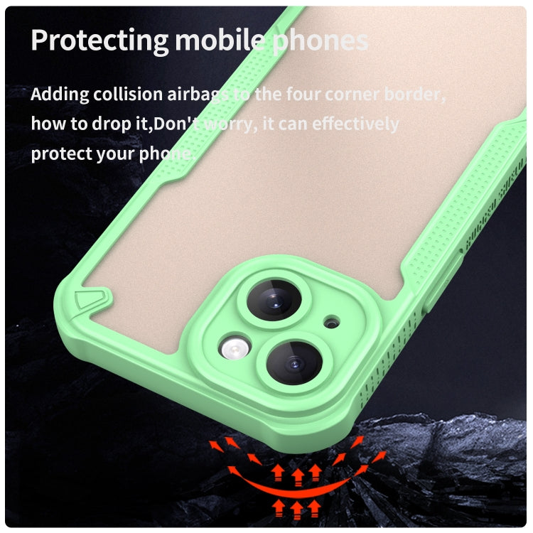 For iPhone 15 Armor Glaze PC Hybrid TPU Phone Case(Green) - iPhone 15 Cases by buy2fix | Online Shopping UK | buy2fix