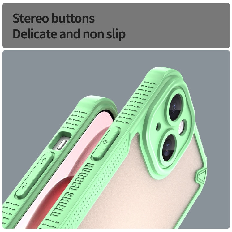 For iPhone 15 Armor Glaze PC Hybrid TPU Phone Case(Green) - iPhone 15 Cases by buy2fix | Online Shopping UK | buy2fix