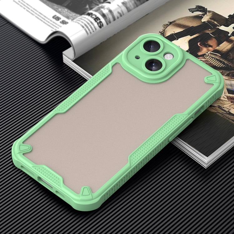For iPhone 15 Armor Glaze PC Hybrid TPU Phone Case(Green) - iPhone 15 Cases by buy2fix | Online Shopping UK | buy2fix