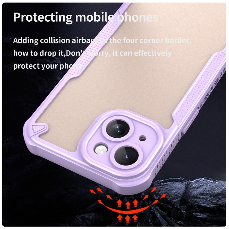 For iPhone 15 Armor Glaze PC Hybrid TPU Phone Case(Purple) - iPhone 15 Cases by buy2fix | Online Shopping UK | buy2fix