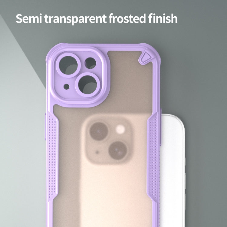 For iPhone 15 Armor Glaze PC Hybrid TPU Phone Case(Purple) - iPhone 15 Cases by buy2fix | Online Shopping UK | buy2fix