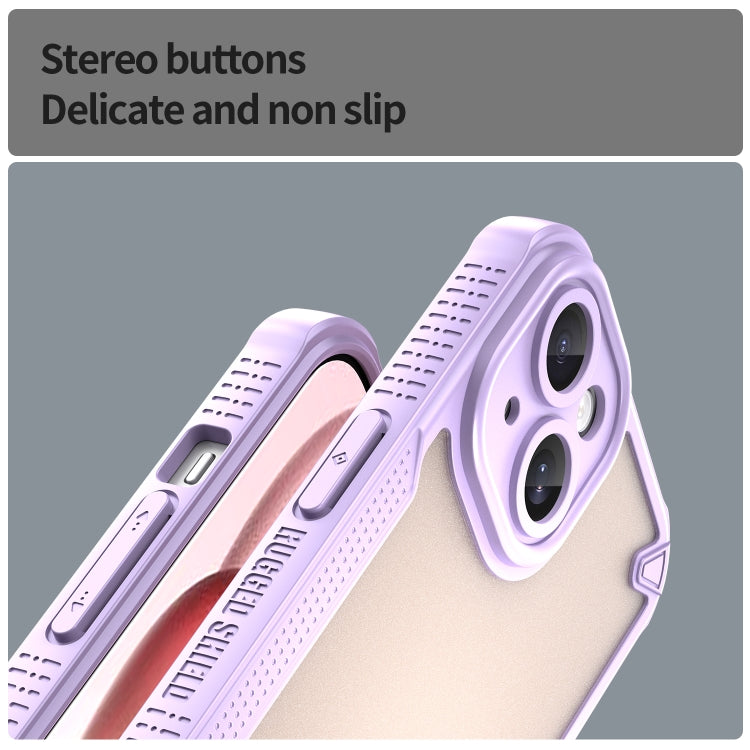 For iPhone 15 Armor Glaze PC Hybrid TPU Phone Case(Purple) - iPhone 15 Cases by buy2fix | Online Shopping UK | buy2fix