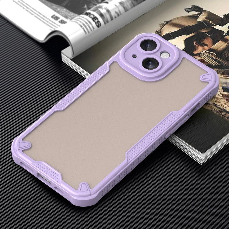 For iPhone 15 Armor Glaze PC Hybrid TPU Phone Case(Purple) - iPhone 15 Cases by buy2fix | Online Shopping UK | buy2fix