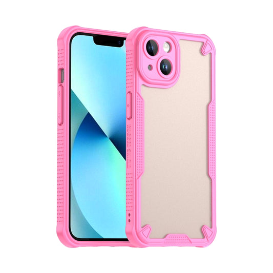 For iPhone 14 Armor Glaze PC Hybrid TPU Phone Case(Pink) by buy2fix