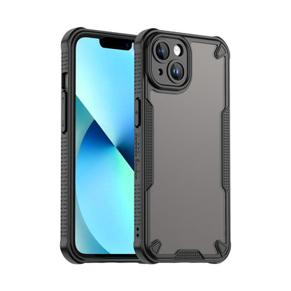 For iPhone 14 Armor Glaze PC Hybrid TPU Phone Case(Black) by buy2fix
