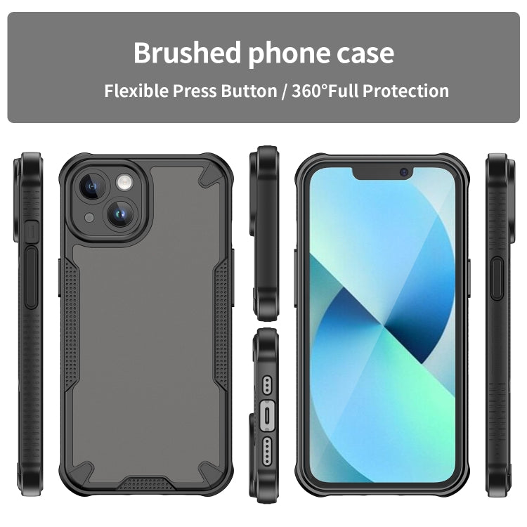 For iPhone 14 Armor Glaze PC Hybrid TPU Phone Case(Black) by buy2fix