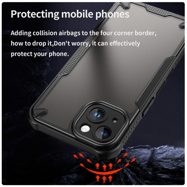 For iPhone 14 Armor Glaze PC Hybrid TPU Phone Case(Black) by buy2fix