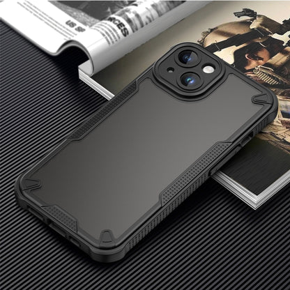 For iPhone 14 Armor Glaze PC Hybrid TPU Phone Case(Black) by buy2fix