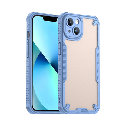 For iPhone 14 Armor Glaze PC Hybrid TPU Phone Case(Blue) by buy2fix