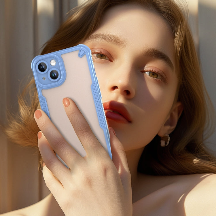 For iPhone 14 Armor Glaze PC Hybrid TPU Phone Case(Blue) by buy2fix