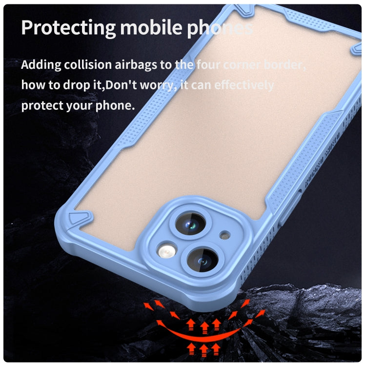 For iPhone 14 Armor Glaze PC Hybrid TPU Phone Case(Blue) by buy2fix