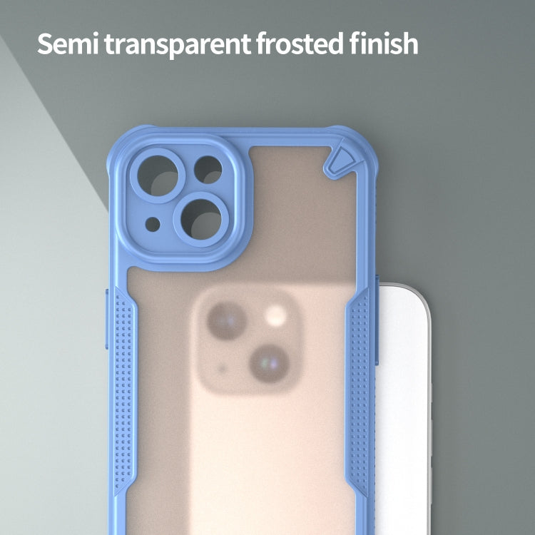 For iPhone 14 Armor Glaze PC Hybrid TPU Phone Case(Blue) by buy2fix